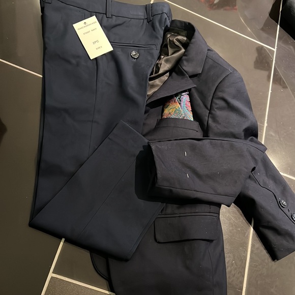 two piece suit purchased for family wedding never worn. Added the pocket square - Picture 7 of 7